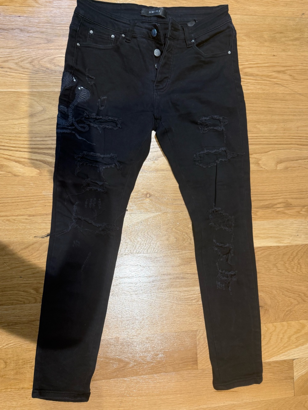 AMIRI Black Slim Distressed Men's Jeans